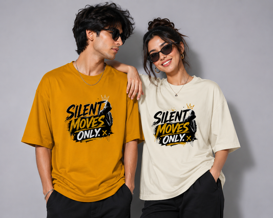 Silent Moves Only Graphic Streetwear Unisex Oversized  T-Shirt