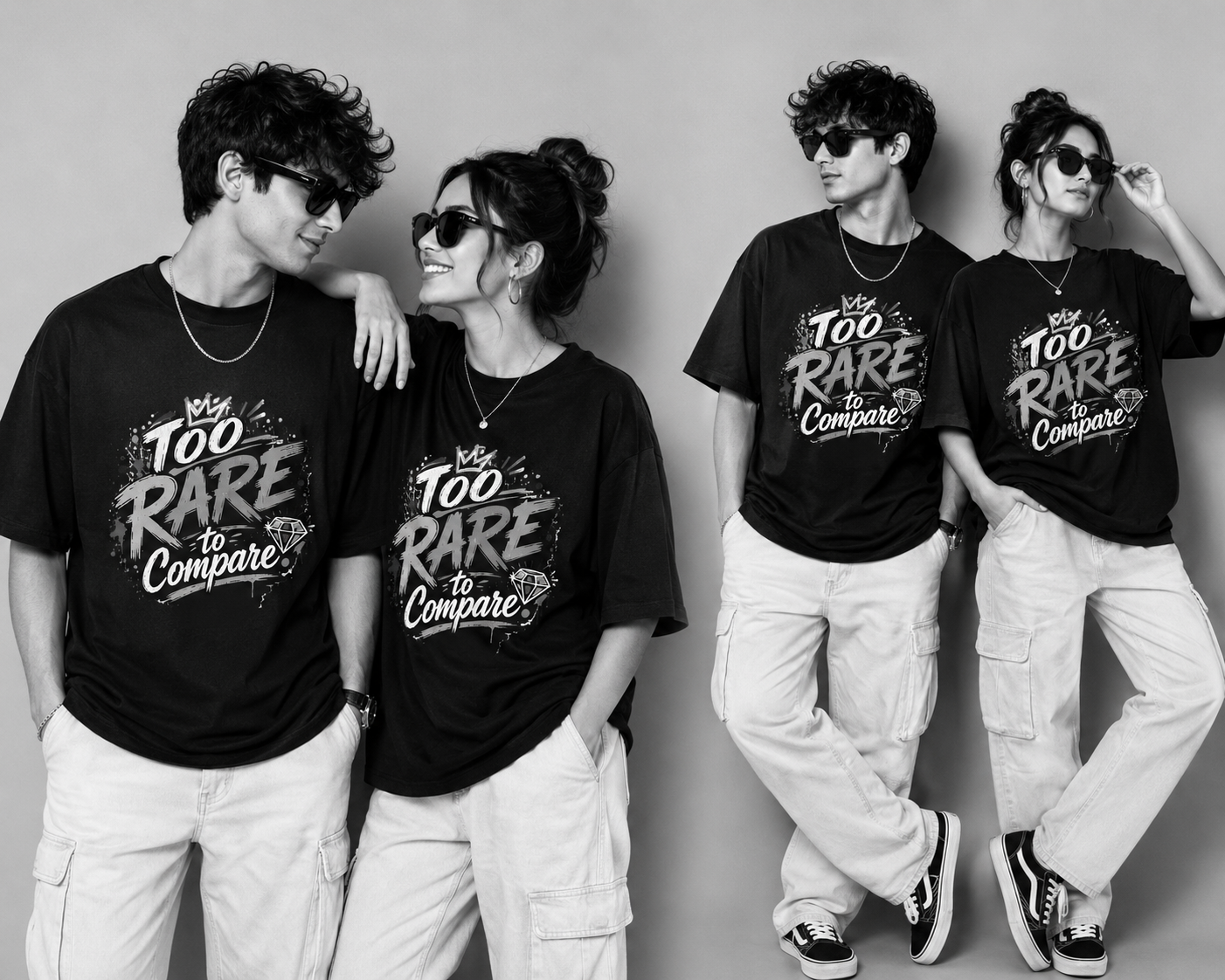 Too Rare to Compare Graphic Streetwear  Unisex Oversized T-Shirt