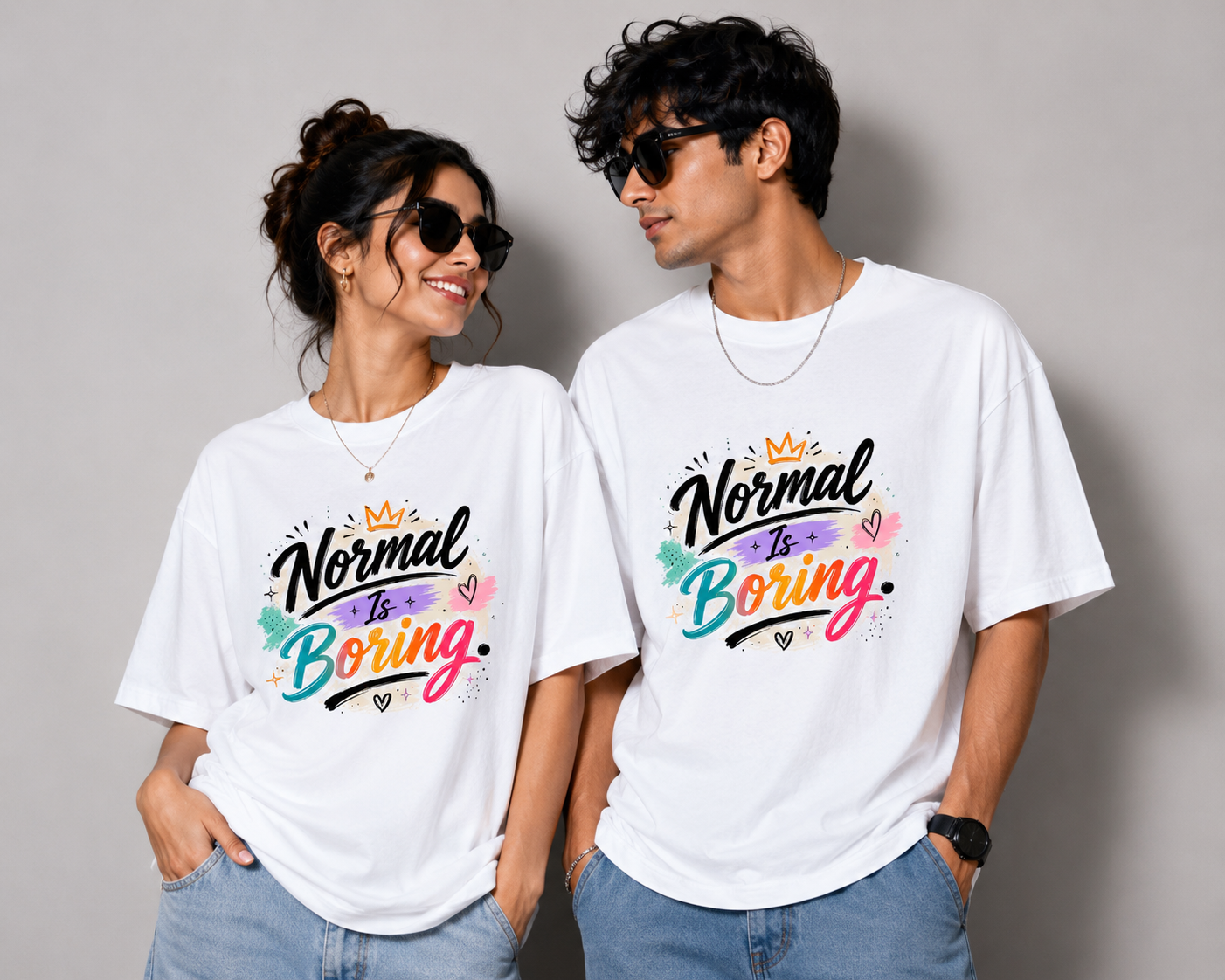 Normal Is Boring Graphic Streetwear  Unisex Oversized  T-Shirt