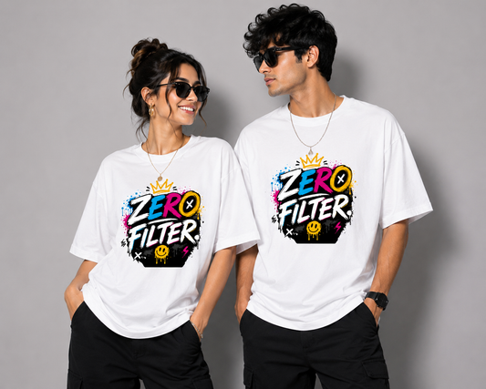 Zero Filter Graphic Streetwear Unisex Oversized  T-Shirt