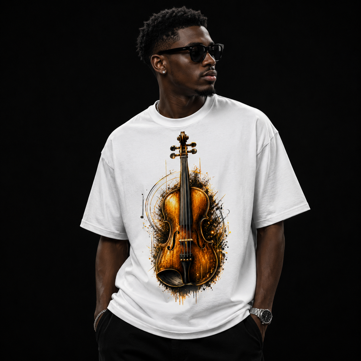 Violin Vibes Unisex Classic Crew T-Shirt for Men & Women