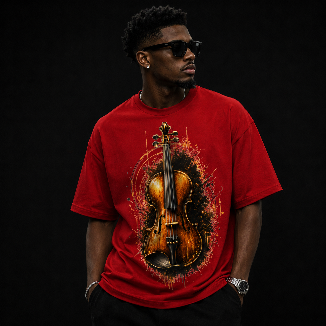 Violin Vibes Unisex Classic Crew T-Shirt for Men & Women