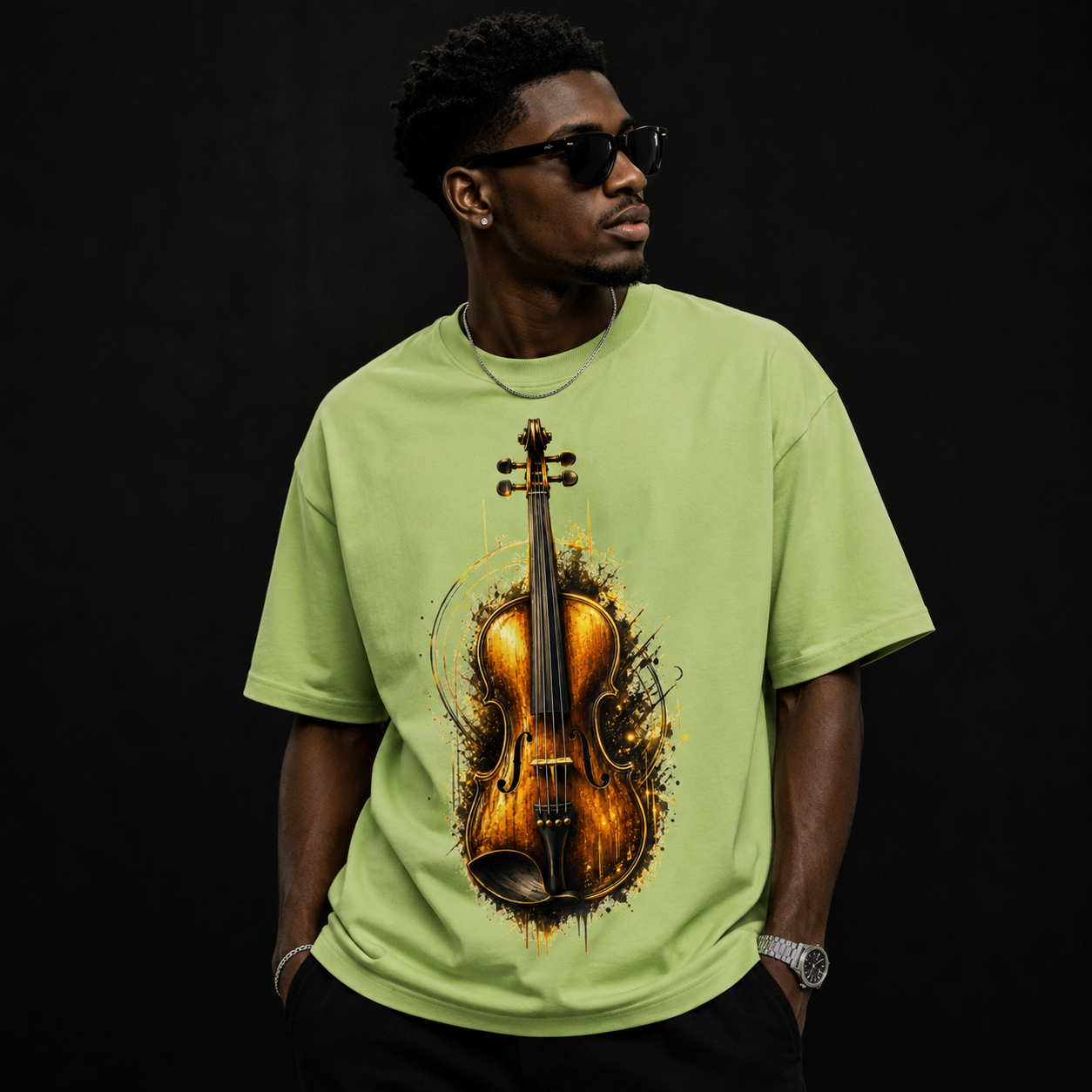 Violin Vibes Unisex Classic Crew T-Shirt for Men & Women