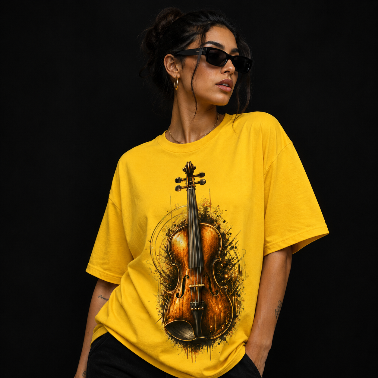Violin Vibes Unisex Classic Crew T-Shirt for Men & Women