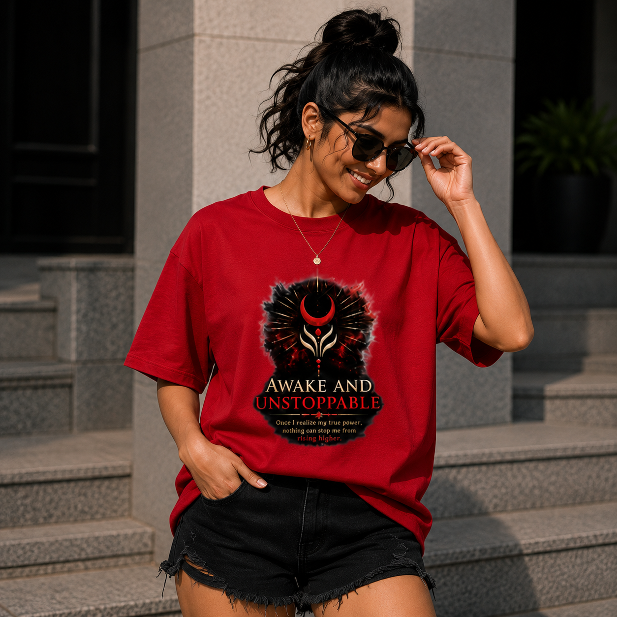 Awake & Unstoppable Motivational Unisex Classic Crew T-Shirts for Men & Women