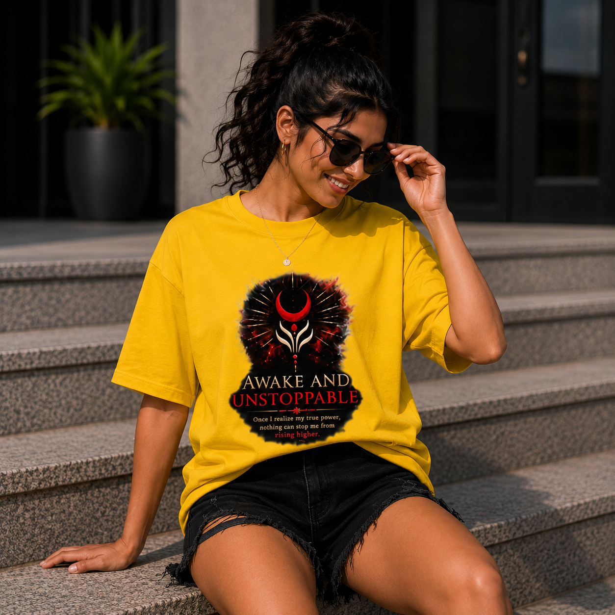 Awake & Unstoppable Motivational Unisex Classic Crew T-Shirts for Men & Women