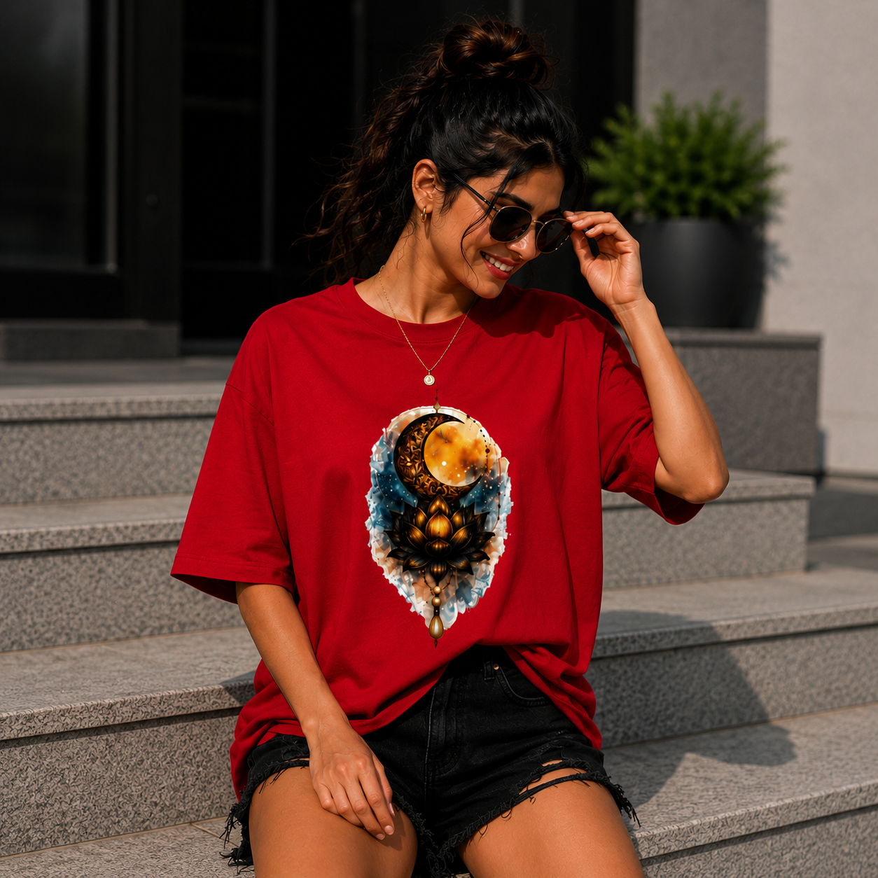 Moon Energy Graphic Unisex Classic Crew T-Shirt for Men & Women