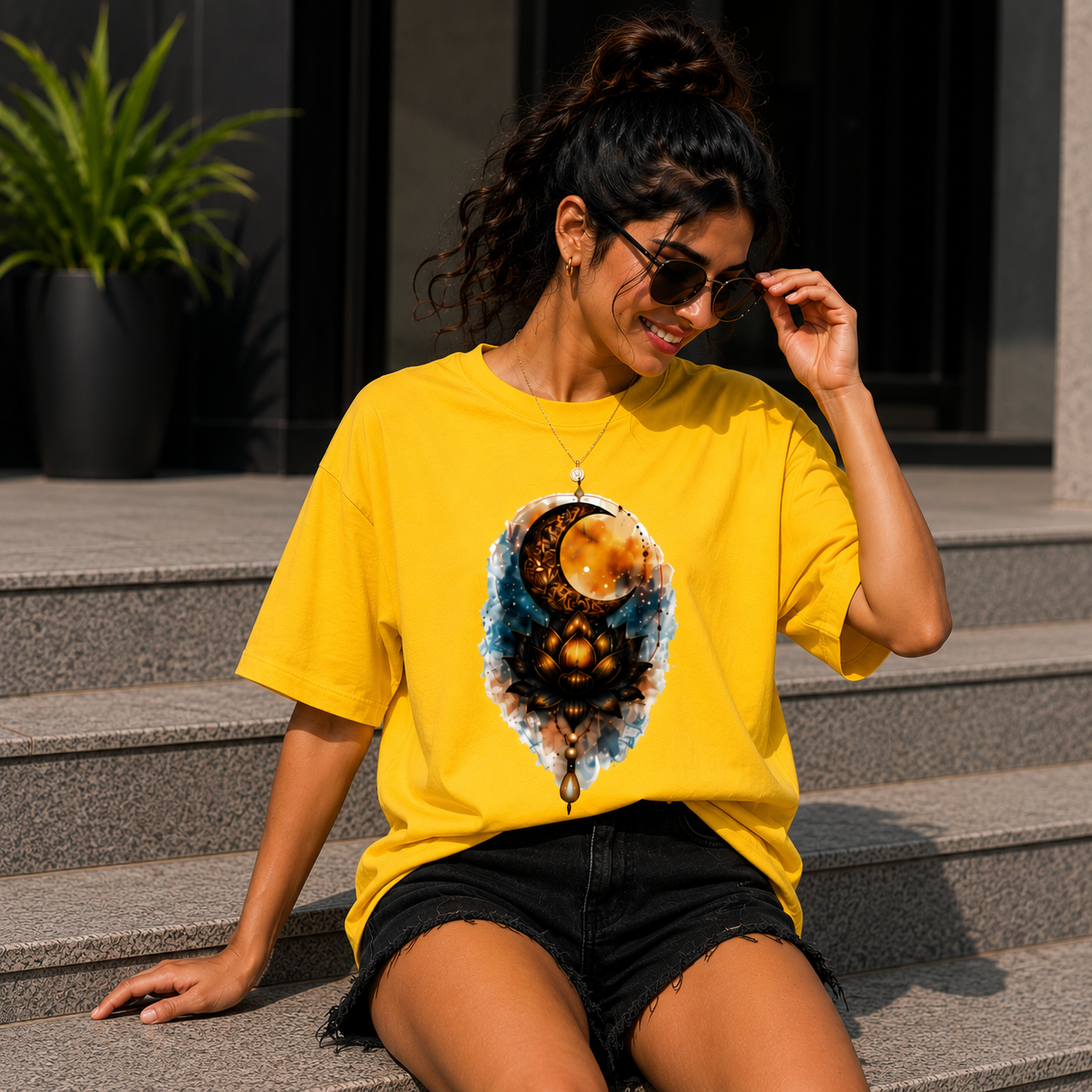 Moon Energy Graphic Unisex Classic Crew T-Shirt for Men & Women