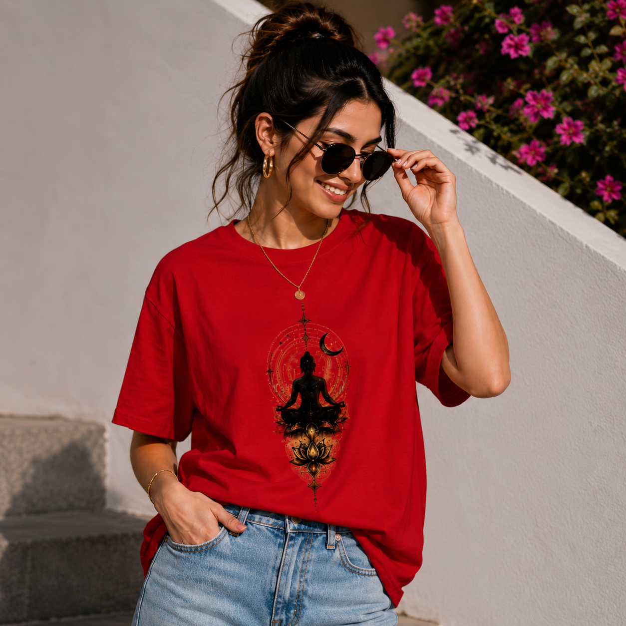 Mystic Meditation Graphic Unisex Classic Crew T-Shirt for Men & Women