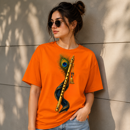 Peacock Soulful Flute Unisex Classic Crew T-Shirt