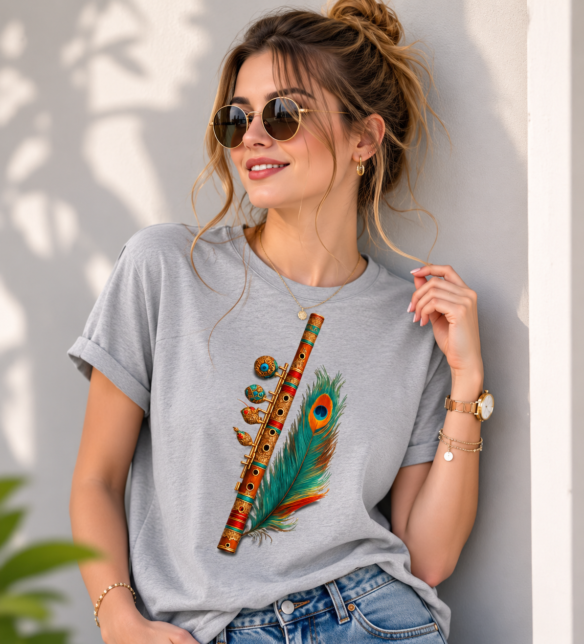 Divine Feather Flute Unisex Classic Crew T-Shirt