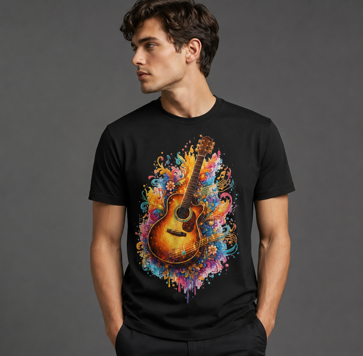 Guitar Vibes Unisex Classic Crew T-Shirt