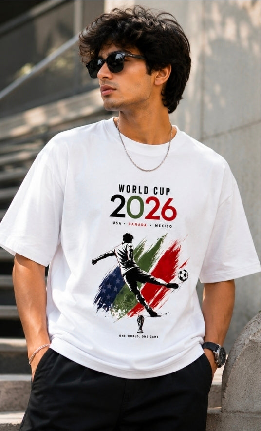 World Cup 2026 Football Oversized T-Shirt – Soccer Streetwear Graphic Tee (unisex)