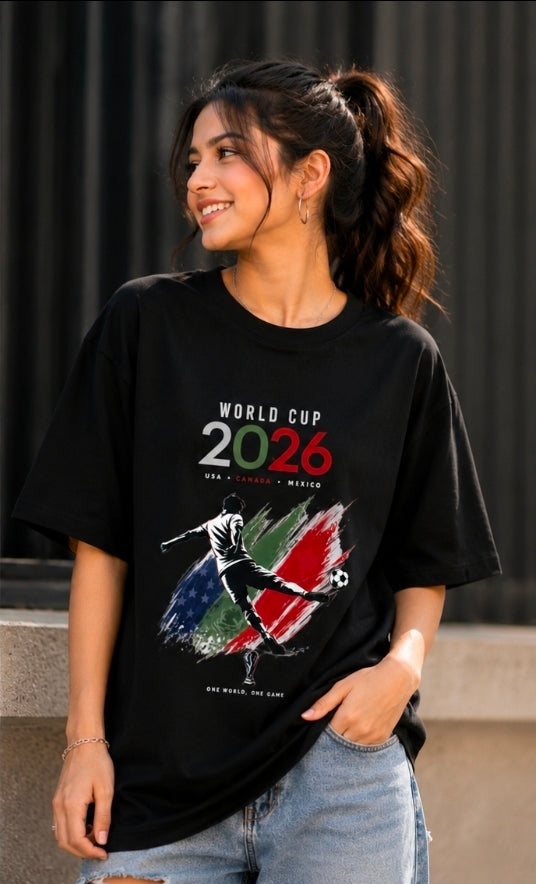 World Cup 2026 Football Oversized T-Shirt – Soccer Streetwear Graphic Tee (unisex)