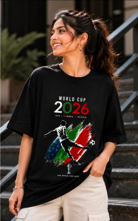 World Cup 2026 Football Oversized T-Shirt – Soccer Streetwear Graphic Tee (unisex)