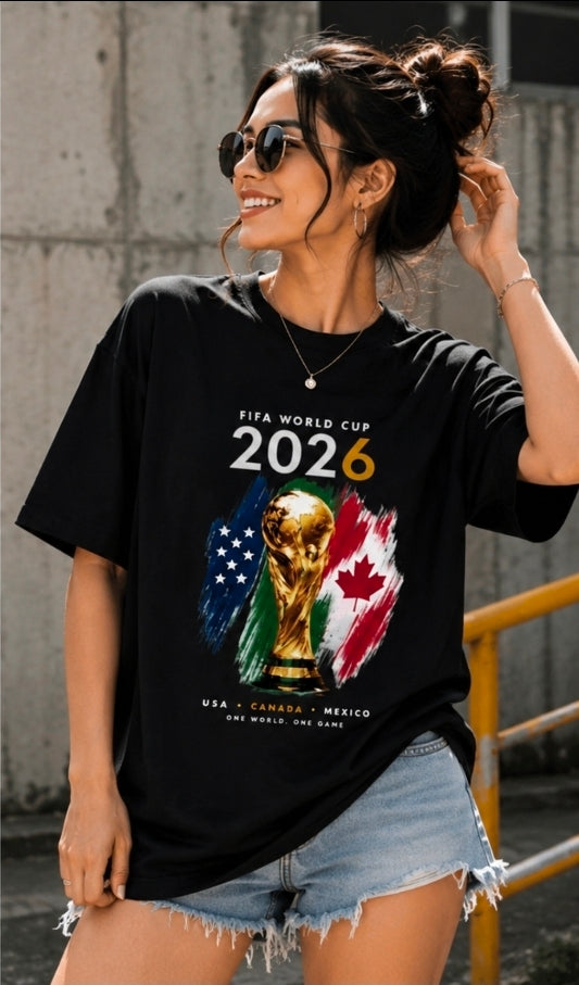 FIFA World Cup 2026 Oversized Graphic T-Shirt – Football Fan Tee