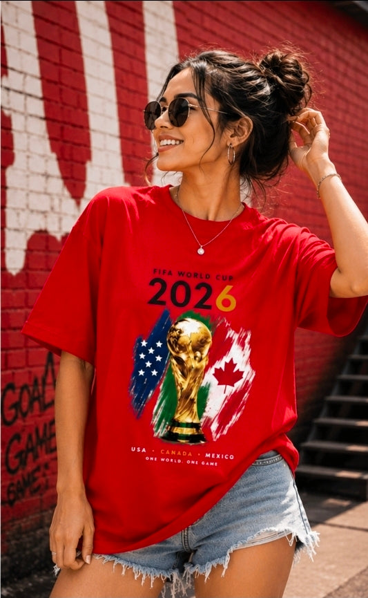FIFA World Cup 2026 Oversized Graphic T-Shirt – Football Fan Tee