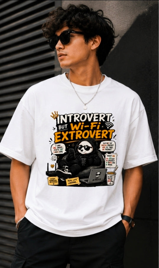 Introvert But Wi-Fi Extrovert Oversized Graphic