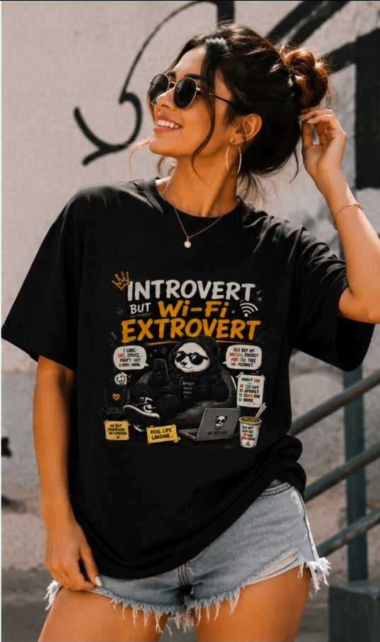 Introvert But Wi-Fi Extrovert Oversized Graphic