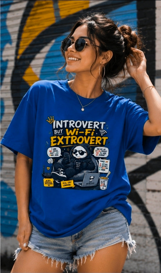 Introvert But Wi-Fi Extrovert Oversized Graphic