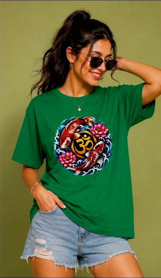 Om Koi Fish Spiritual Unisex Classic Crew T-Shirts for Men & Women