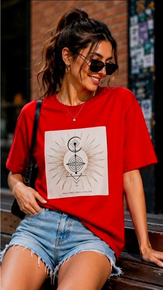 Sacred Geometry Spiritual Graphic Unisex Classic Crew T-Shirt